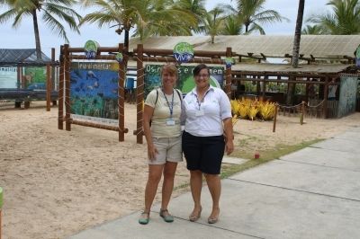 Tatiana Neves, coordenadora geral do Projeto Albatroz e Gabriele Lopes, gerente operacional da base Tatiana Neves, coordenadora geral do Projeto Albatroz e Gabriele Lopes, gerente operacional da base